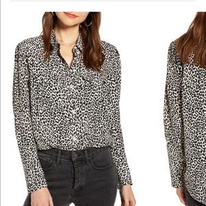 Something navy utility blouse